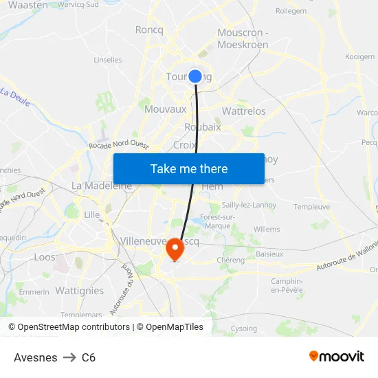 Avesnes to C6 map