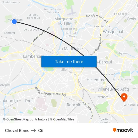 Cheval Blanc to C6 map