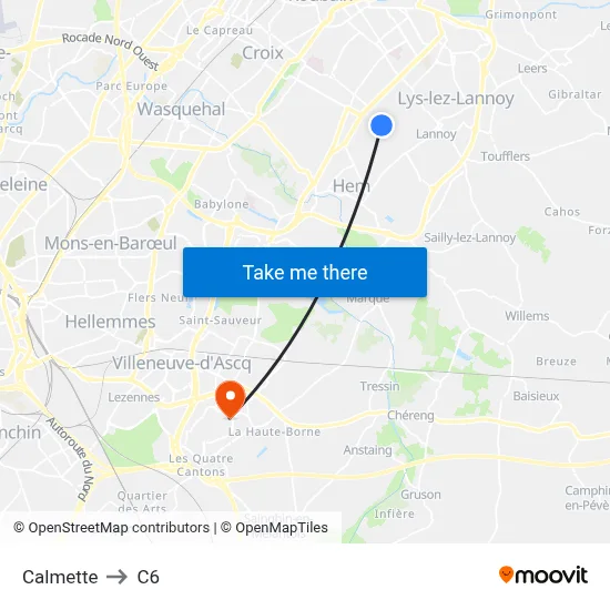 Calmette to C6 map