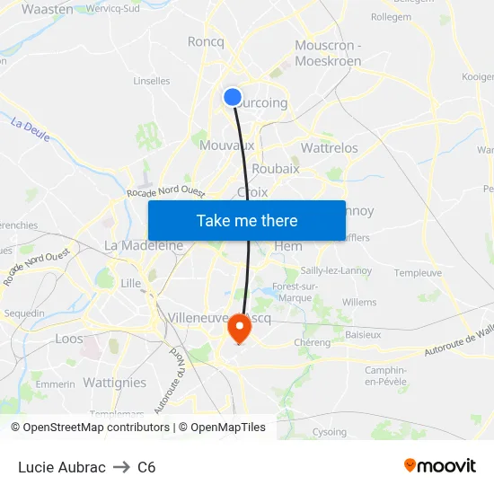 Lucie Aubrac to C6 map