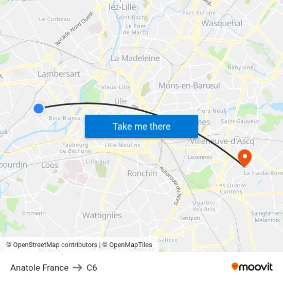 Anatole France to C6 map
