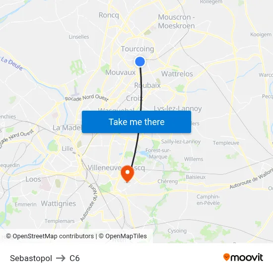 Sebastopol to C6 map