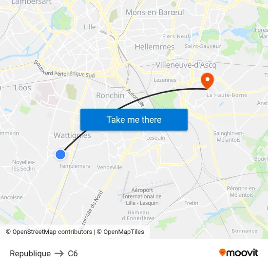 Republique to C6 map