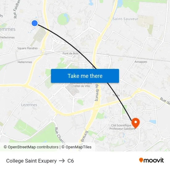 College Saint Exupery to C6 map