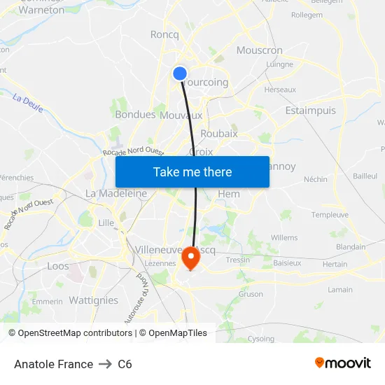 Anatole France to C6 map