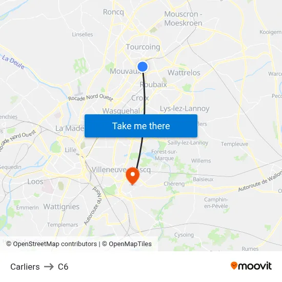 Carliers to C6 map