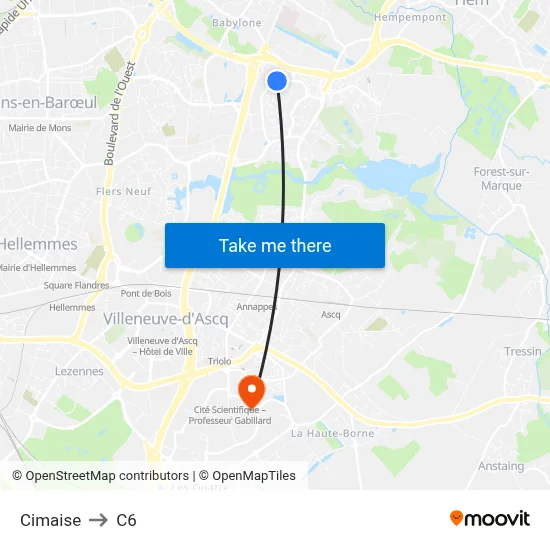 Cimaise to C6 map