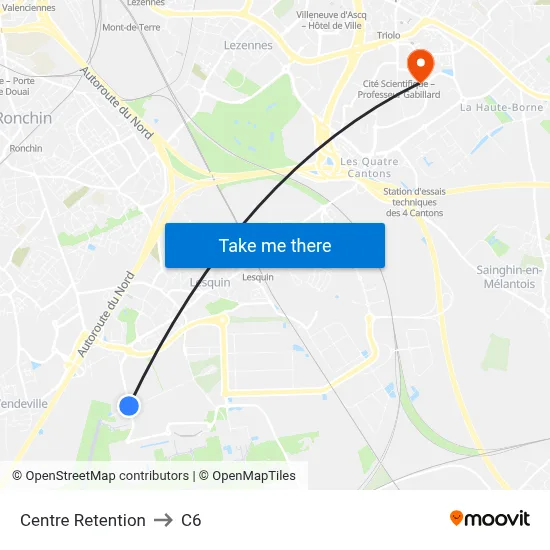 Centre Retention to C6 map