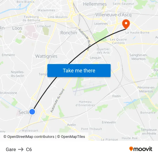 Gare to C6 map