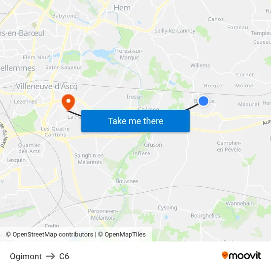 Ogimont to C6 map