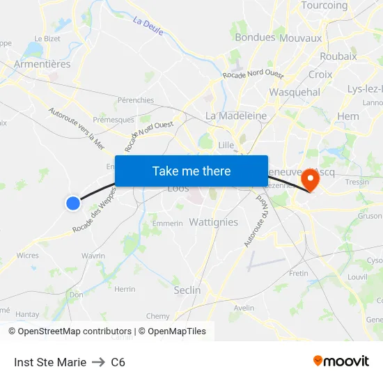 Inst Ste Marie to C6 map