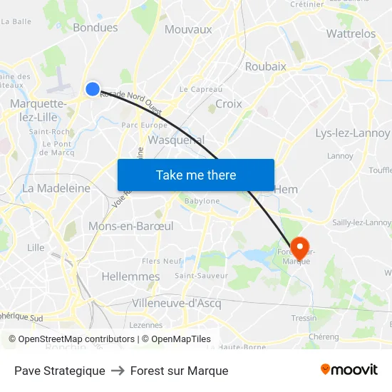 Pave Strategique to Forest sur Marque map