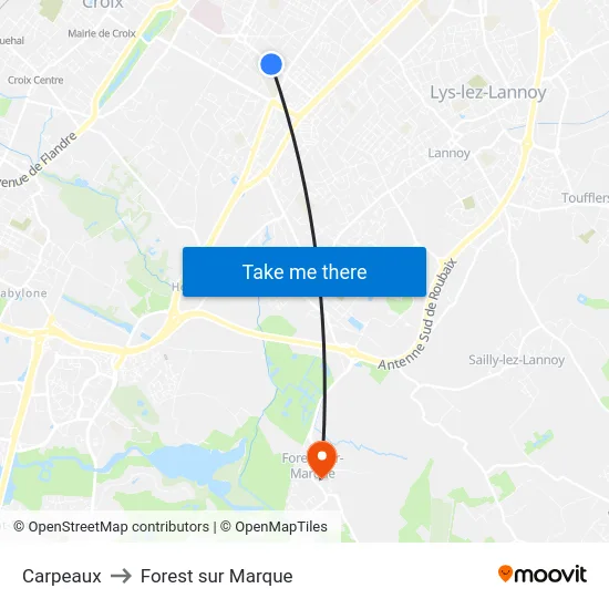 Carpeaux to Forest sur Marque map
