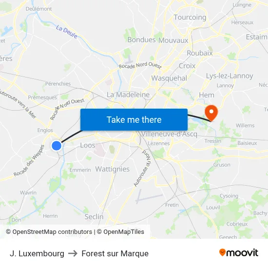 J. Luxembourg to Forest sur Marque map