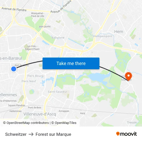 Schweitzer to Forest sur Marque map