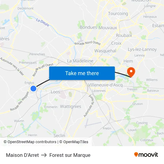 Maison D'Arret to Forest sur Marque map