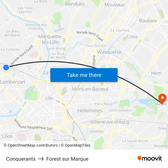 Conquerants to Forest sur Marque map