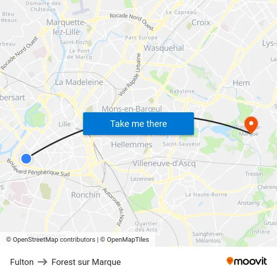 Fulton to Forest sur Marque map