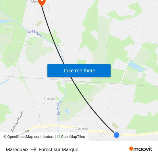 Marequaix to Forest sur Marque map