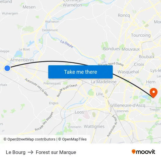 Le Bourg to Forest sur Marque map
