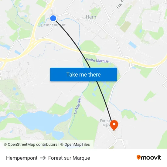 Hempempont to Forest sur Marque map