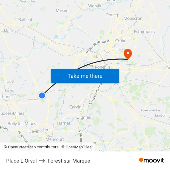 Place L.Orval to Forest sur Marque map