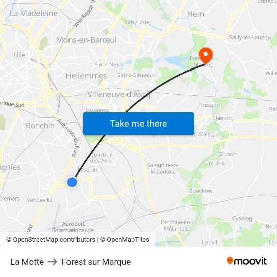 La Motte to Forest sur Marque map