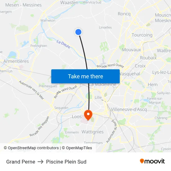 Grand Perne to Piscine Plein Sud map