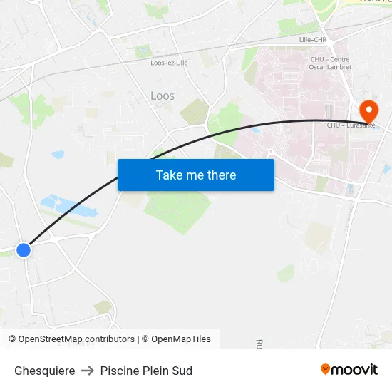 Ghesquiere to Piscine Plein Sud map