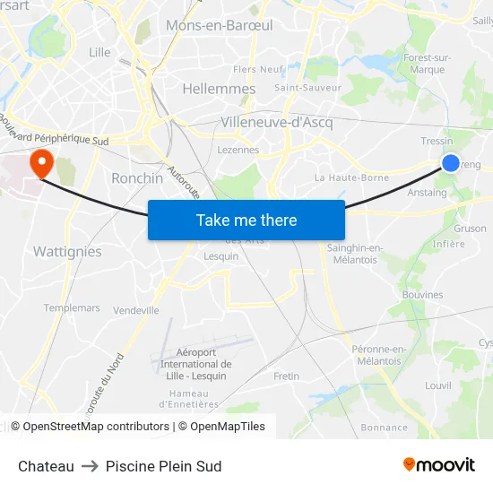 Chateau to Piscine Plein Sud map