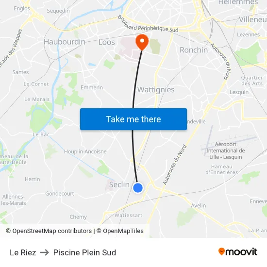 Le Riez to Piscine Plein Sud map