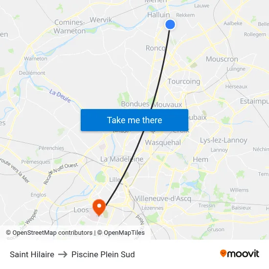 Saint Hilaire to Piscine Plein Sud map