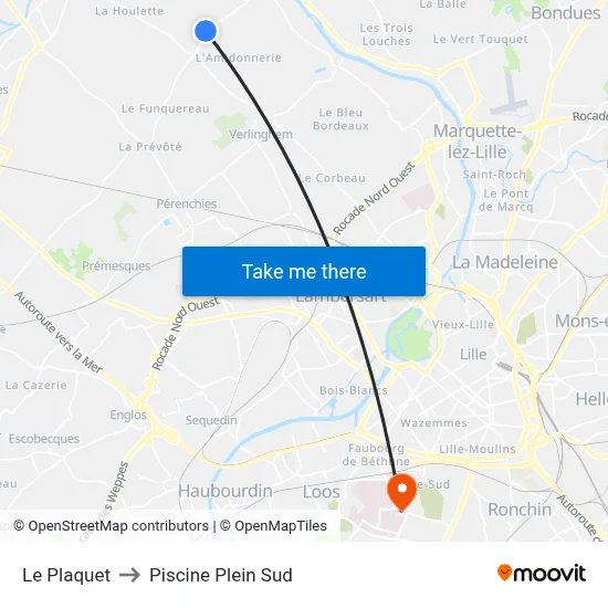 Le Plaquet to Piscine Plein Sud map