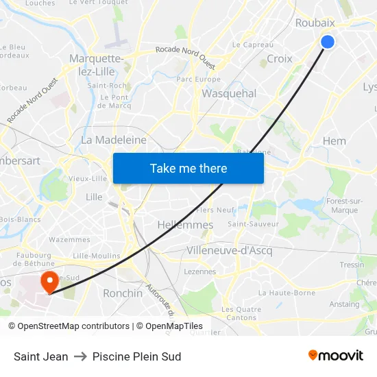 Saint Jean to Piscine Plein Sud map