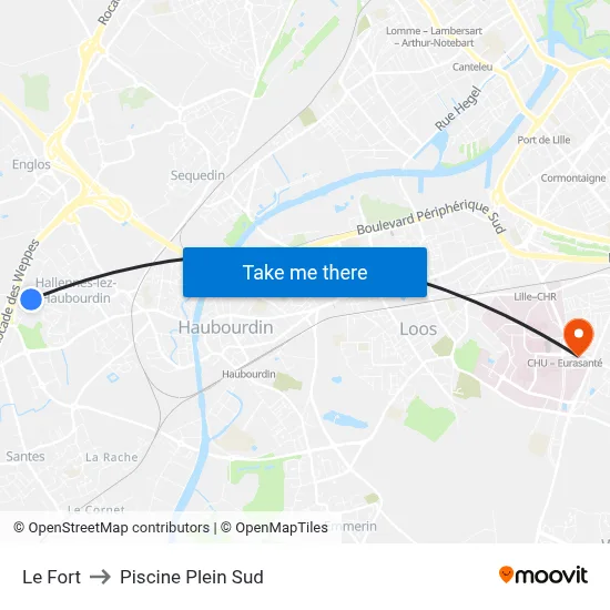 Le Fort to Piscine Plein Sud map