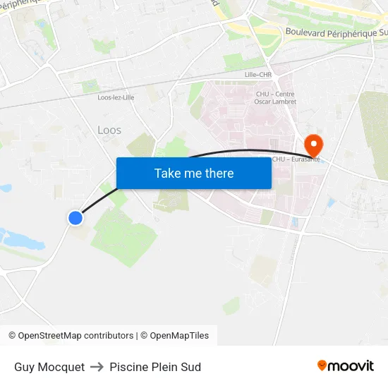 Guy Mocquet to Piscine Plein Sud map