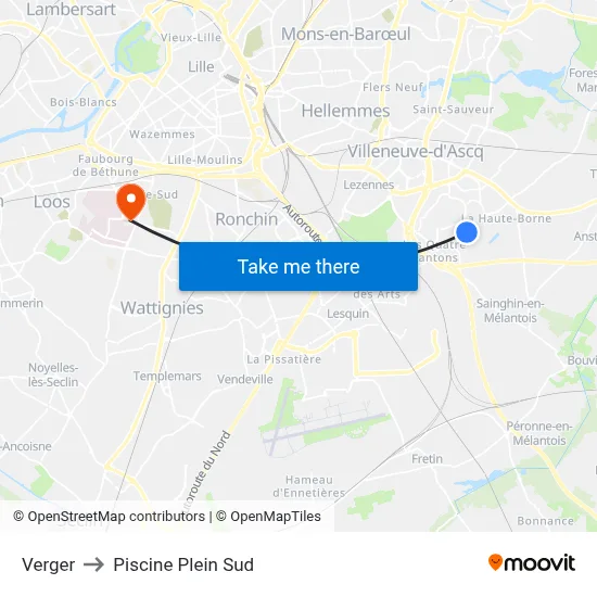 Verger to Piscine Plein Sud map