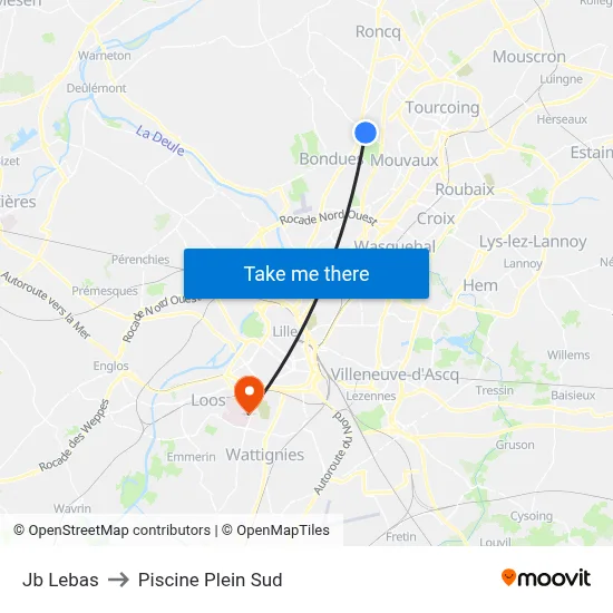 Jb Lebas to Piscine Plein Sud map