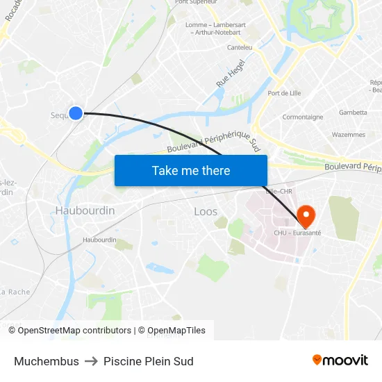 Muchembus to Piscine Plein Sud map