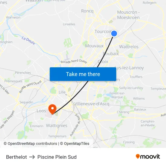Berthelot to Piscine Plein Sud map