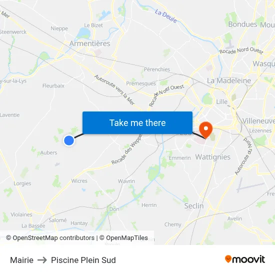 Mairie to Piscine Plein Sud map