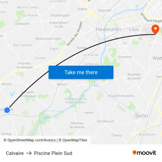 Calvaire to Piscine Plein Sud map