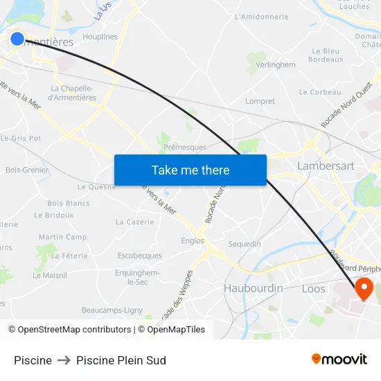 Piscine to Piscine Plein Sud map