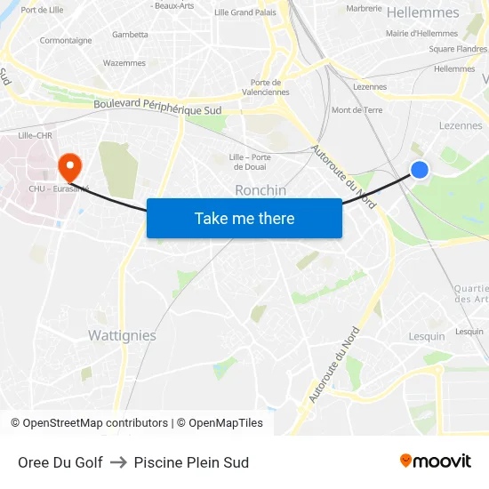 Oree Du Golf to Piscine Plein Sud map