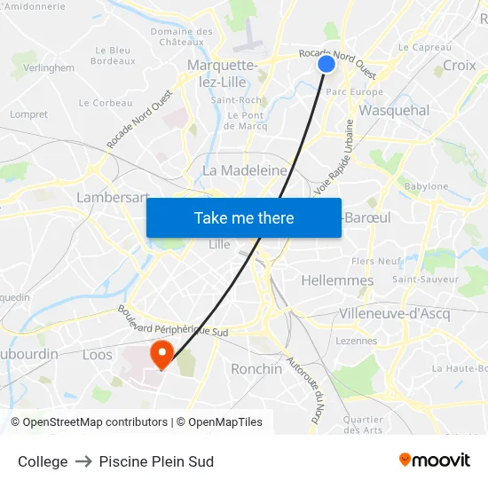College to Piscine Plein Sud map