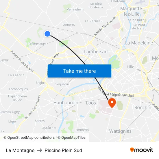 La Montagne to Piscine Plein Sud map