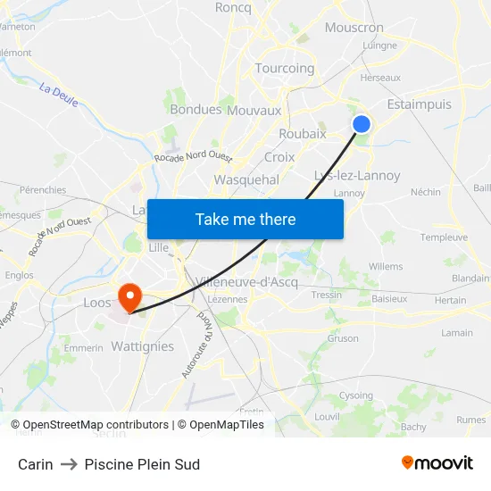 Carin to Piscine Plein Sud map