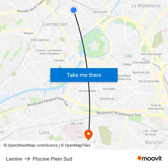 Lemire to Piscine Plein Sud map