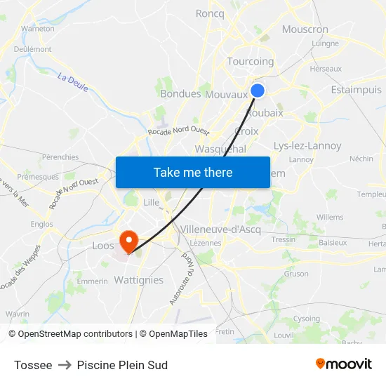 Tossee to Piscine Plein Sud map