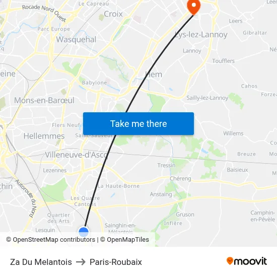 Za Du Melantois to Paris-Roubaix map